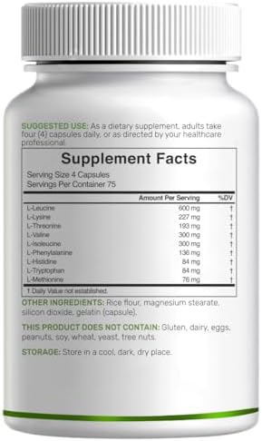 Deal Supplement EAA 300 capsules bottle label