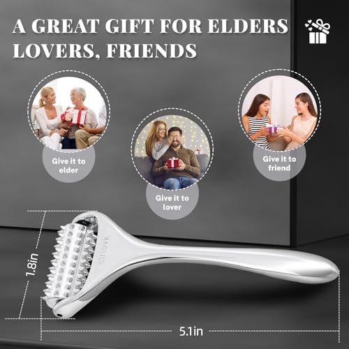 ctriovk Acupuncture Massage Roller, Stainless Steel, Portable Manual Roller for Whole Body Pain Relief, Puffiness Reduce and Muscle Relaxation Massage - Image 8