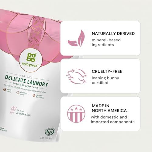Grab Green non-toxic detergent pods for high efficiency washing machines.