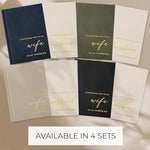 Zicoto vow book set displayed as a wedding photography prop