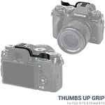 JJC camera thumb rest close up view showing the premium black microfiber leather surface.