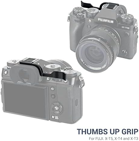 JJC camera thumb rest close up view showing the premium black microfiber leather surface.
