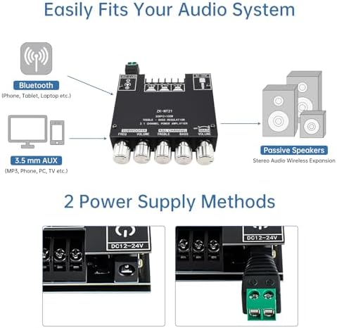 Side profile of the DiGiYes Bluetooth 5.0 audio module showcasing the low-profile potentiometer dials.