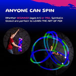 Spin Balls Glow LED Poi showing the integrated micro USB charging port on the lightweight foam ball surface.