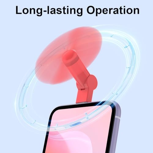 XNMBCRE Type C pocket-sized mini fan plugged into a modern smartphone interface showcasing the plug and play design.