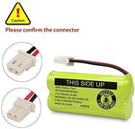 Close-up view of the white two-pin plug on the BT183342 replacement battery pack.