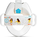 Munchkin durable plastic toddler training seat emphasizing the easy grip safety handles.