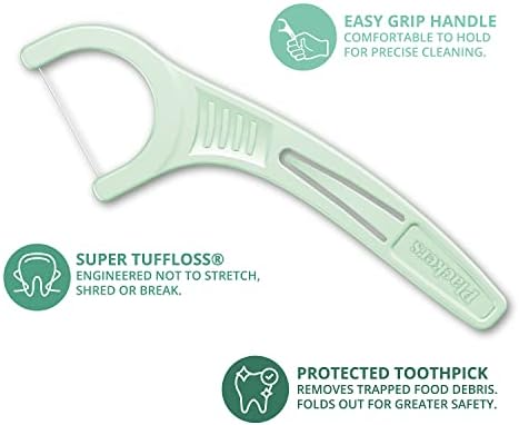 Plackers micro mint oral hygiene flossers side view showing zip seal