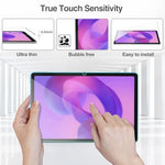 Close up of 9H hardness tempered glass applied to Lenovo tablet