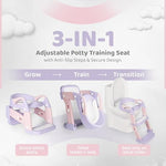 Side view of the adjustable toddler toilet trainer showing the non-slip safety handles and wide steps.