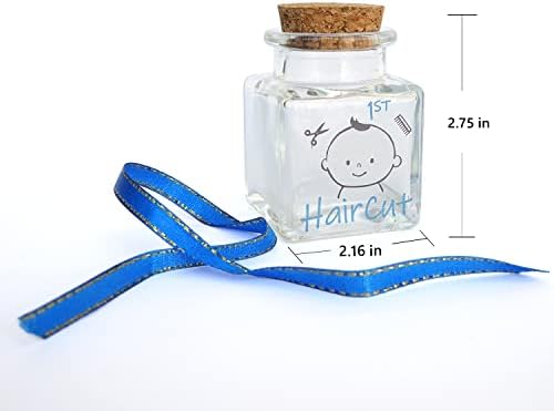 Close up of Hamuiers glass jar for first curl preservation