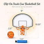 Inflatable rubber basketball included with the set