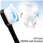 Side angle view of the ergonomic comfort-grip handle on the VOVEWAN toothbrush.
