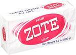 Four pack of Zote laundry soap bars imported for sensitive skin care.