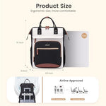 LOVEVOOK water resistant nylon backpack close up on premium leather accents