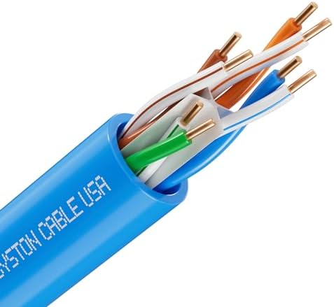 Syston 23AWG solid pure bare copper network wire close up detailing internal twisted pairs