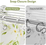 Pack of twenty-four premium clear plastic bathroom curtain hangers arranged on a white surface.