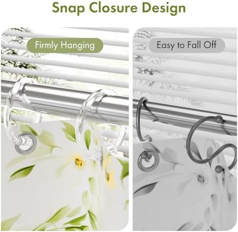 Pack of twenty-four premium clear plastic bathroom curtain hangers arranged on a white surface.