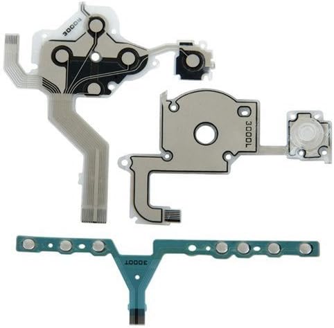OSTENT replacement flex cable kit front view showing the complete button ribbon layout for handheld console repair.