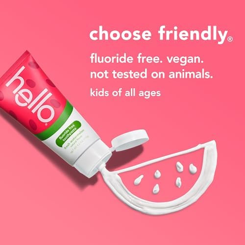 Close up of Hello kids toothpaste ingredients including xylitol and aloe vera