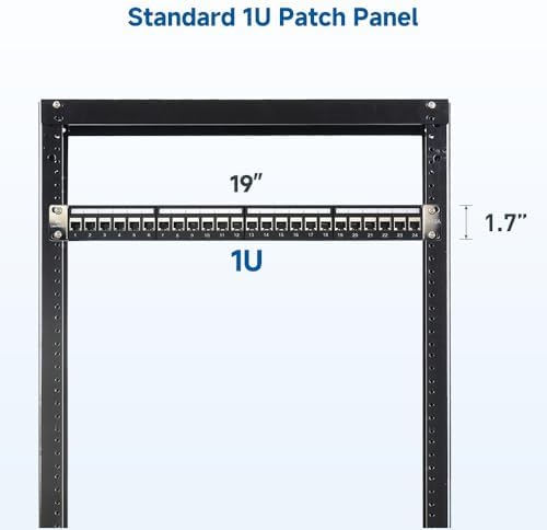 Cable Matters Cat6A STP network coupler panel mounted inside an IT server rack