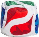 Adidas Trionda footbag showing colorful blue red and green wave design
