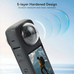 High transmittance glass protector for Insta360 X4 displaying scratch resistance