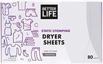Back of Better Life non toxic dryer sheets box with natural plant derived ingredients list