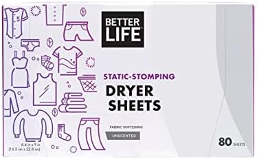 Back of Better Life non toxic dryer sheets box with natural plant derived ingredients list