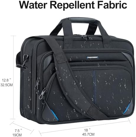 Water repellent canvas material test on KROSER premium laptop bag with water droplets