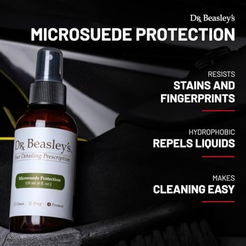 Dr. Beasley's hydrophobic fabric coating application on car seat