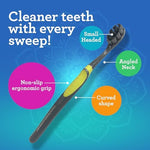 Side profile of GuruNanda charcoal toothbrush showing angled neck