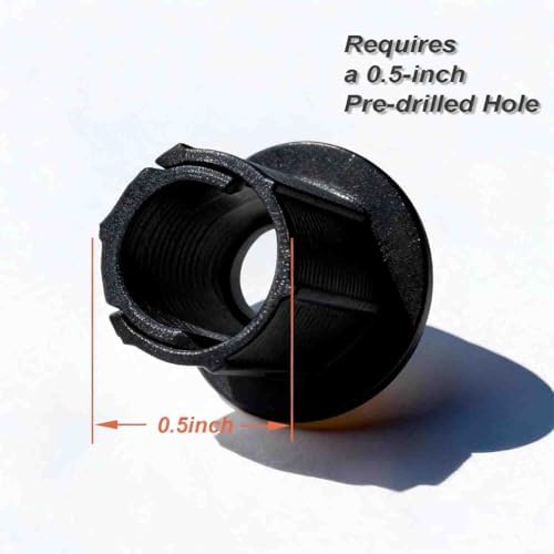 Side profile of the FANRTE low voltage wire wall bushing demonstrating the secure snap together mechanism.