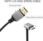 Gold plated mini HDMI to standard HDMI connector pins close up view