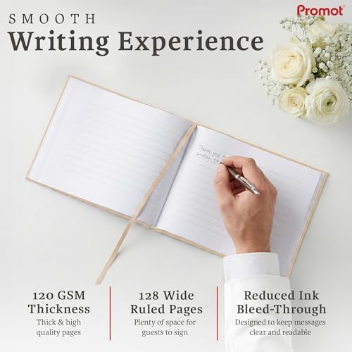 Open Promot wedding guest book showing lay-flat binding
