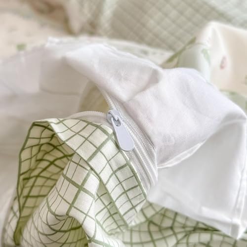 AMZTOP three piece cotton bedding set including two matching rabbit print pillowcases