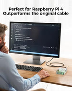 Silkland display cord setup illustrating bi-directional connection between devices