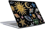 Slim profile side angle of MacBook Air enclosed in art protector casing