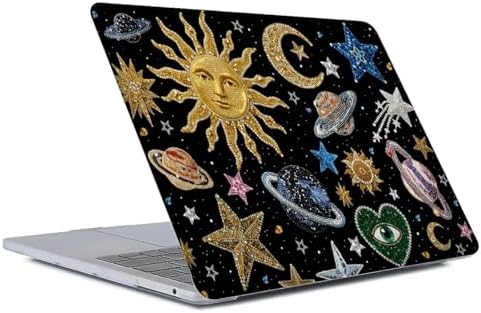 Slim profile side angle of MacBook Air enclosed in art protector casing