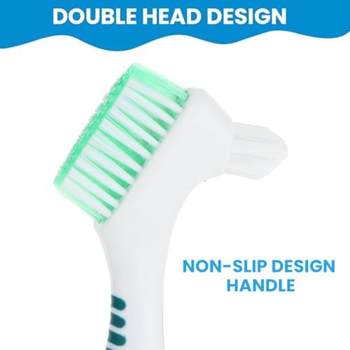 2 Pack Denture Brush Denture Bath Case Cup Retainer Cleaner Holder Box False Teeth Soaking Container Dental Bath Storage Box Case with Strainer Basket for Travel, Camping, Office (Blue+Pink) - Image 4