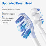 Usmile electronic toothbrush demonstrating the IPX8 waterproof body design under running water.