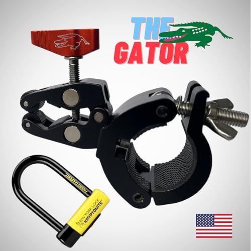 Components of The Gator bicycle lock mounting bracket system