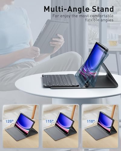 Adjustable triple viewing angles setup on protective magnetic keyboard case
