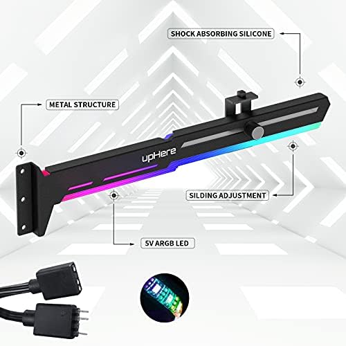 Adjustable video card sag holder showing the iron main structure sliding mechanism for height calibration.