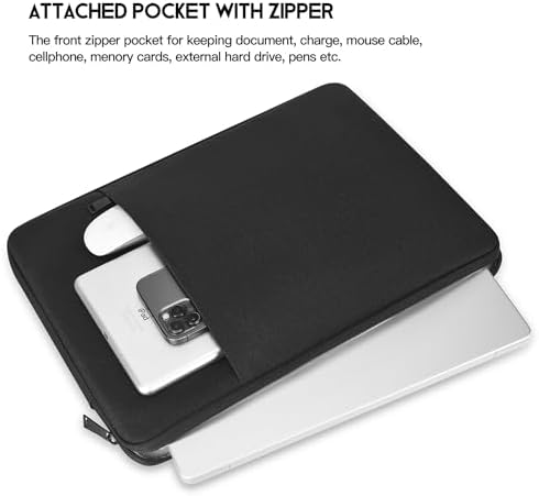 CaseBuy 17 inch laptop carrying pouch open main compartment displaying the soft anti static shockproof lining