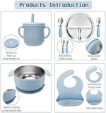 Toddler stainless steel bowl with suction for mess-free feeding
