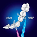Close up view of the premium soft nylon bristles and plastic coated wire on a Piksters interdental brush.