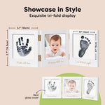 KeaBabies newborn keepsake nursery frame styled on a shelf with baby milestones.