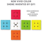 QiYi Toys three by three speed cube with center cap removed to display the adjustable tension screw.