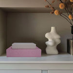 Hiwhy linen memory box with lid open showcasing storage capacity